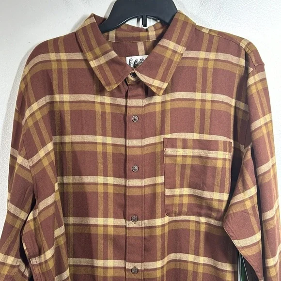 Marmot Mountain Works Fairfax Novelty Lightweight Flannel LS Chocolate Plaid M - Picture 2 of 14